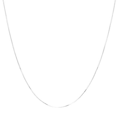 Verona Jewelers Sterling Silver 1MM, 1.5MM Italian 8 Sided Diamond Cut Snake Necklace Chain- Diamond Cut Silver Necklace, 925 Sterling Silver Necklace, Necklace for Pendants, - style: 1MM