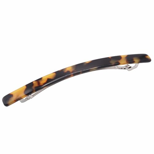 French Amie Long and Thin Large 4 Inch Acetate Hair Clip Barrette | Handmade Shell For Women Girls Teens Adults Everyday Style - color: Tokyo