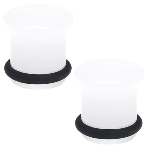 8G-12mm Solid Ear Plugs Tunnels for Women Men Single Flared Ears Gauge Plugs with O-Ring Stretcher Expander Piercing Body Jewelry Black White Clear Opalite 1 Pairs - color: White, size: 2 Gauge = 6mm = 1/4 inch