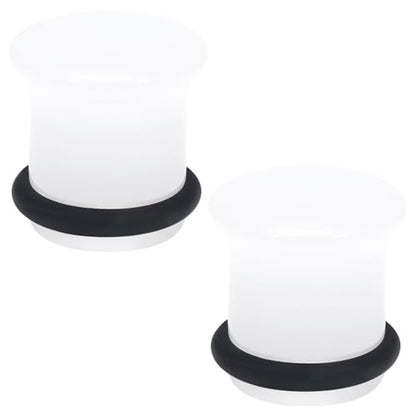 8G-12mm Solid Ear Plugs Tunnels for Women Men Single Flared Ears Gauge Plugs with O-Ring Stretcher Expander Piercing Body Jewelry Black White Clear Opalite 1 Pairs - color: White, size: 4 Gauge = 5mm = 3/16 inch