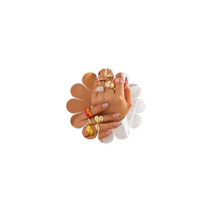 Chunky Gold Rings for Women, Colorful Resin Open Rings Trendy Geometric Knuckle Rings Fashion Statement Rings Jewelry