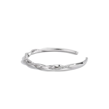 925 Sterling Silver Bracelet Plated Cuff Bangle Bracelet Fashionable Multi-layer Cross Wire Bangle Bracelet Open Adjustable Wide Cuff Bracelet for Teen Girls Fashion Jewelry - color: 8
