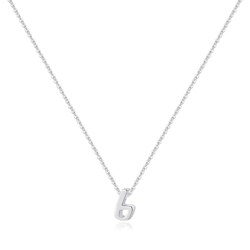 Memorjew 925 Sterling Silver Cursive Initial Necklace, Letter A-Z Necklace | 925 Sterling Silver Necklace, Dainty Letter Cursive Initial Necklaces for Women Trendy Jewelry, Birthday Gifts for Women Her - style: B-Silver