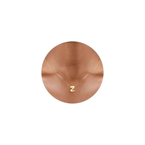 Gold Initial Necklace for Women - Dainty Letter Pendant Necklaces, Adjustable 18+3 Inch Chain, Personalized Gift Trendy Jewelry for Mom, Daughter, Wife (Choose Letter A-Z) - color: Z