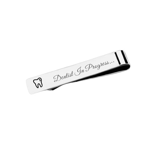 Silver Tooth Tie Clip Dental Dentist Gifts for Men Dental Hygienist Birthday Gifts for Him Tie Bars Clips Office Supplies - style: Dentist In Progress...