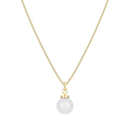 Charm Necklaces for Women,14k Gold Plated Waterproof Dainty Choker Necklace Summer Seashell Pearl Beach Cute Necklaces Set Fashion Jewelry Gift - style: Pearl 1