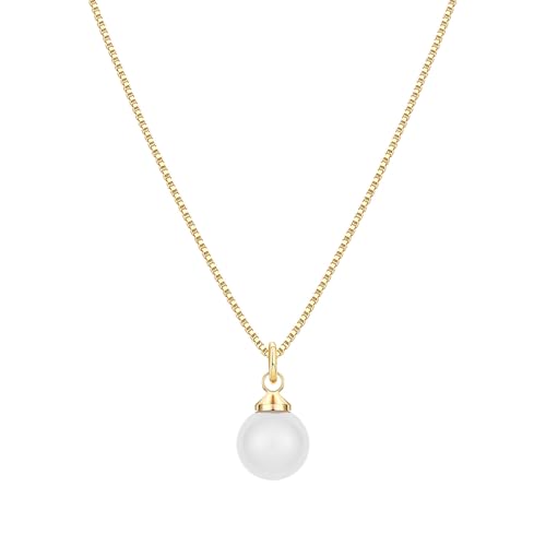 Charm Necklaces for Women,14k Gold Plated Waterproof Dainty Choker Necklace Summer Seashell Pearl Beach Cute Necklaces Set Fashion Jewelry Gift - style: Pearl 1