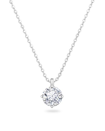 Dainty Pendant Necklace for Women, Silver / 18K Gold Plated, Hypoallergenic, Tarnish Resistant, Adjustable Chain, Minimalist Jewelry Gift for Girlfriend Wife Mom, Birthday Anniversary - color: Silver