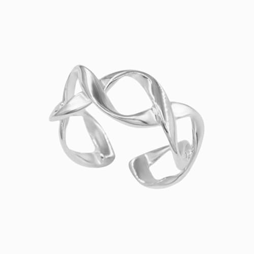 Real 925 Sterling Silver Rings Open Rings for Women Thumb Rings Vintage Rings Adjustable Rings Stackable Ring Band Statement Rings Rings for Men Promise Rings Party Rings Anniversary Rings Finger Ring - color: S925Ring06-19