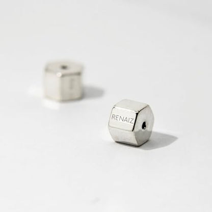 RENAIZ Dainty Lightweight Hoop & Stud Earrings for Women – 14K Gold Plated & Rhodium Plated, Minimalist Geometric Hypoallergenic Jewelry, Tiny Dainty Everyday Studs and Hoops - color: White Gold, style: Multi-Band