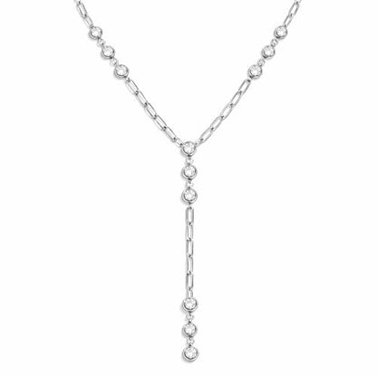 Mchic Gold Necklace for Women Dainty Long Lariat Necklace 18K Gold/Silver Plated Y-Shaped Pendant Necklaces Minimalist Layered Drop Necklaces Trendy Jewelry Gift - color: Silver1