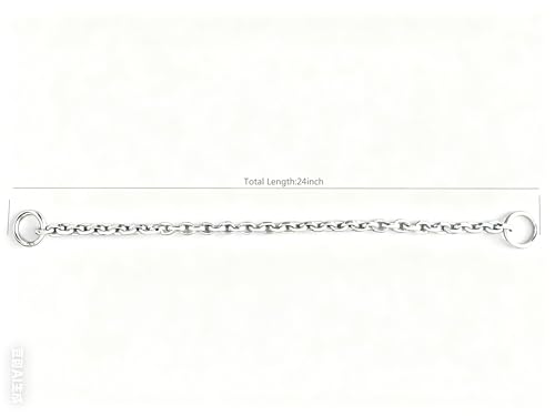Dog Choker Collar Slip Chain,Stainless Steel Collar for Medium and Large Dogs Heavy Duty,Dog Training Metal Necklace,Silver Hardware (4.0mm,24inch) - size: (4.0mm,24inch)