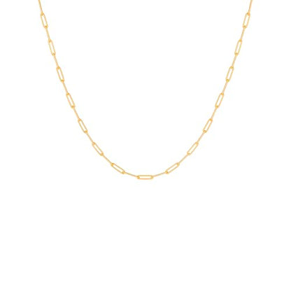 DESTIN Jewelry 18K Gold Plated Paperclip Chain Necklace, 2.5-6.5mm | Waterproof, hypoallergenic and tarnish-resistant adjustable stainless steel layering chain for women. - color: 18K Yellow Gold Plated Stainless Steel, size: 16" + 2", style: 2.5 MM