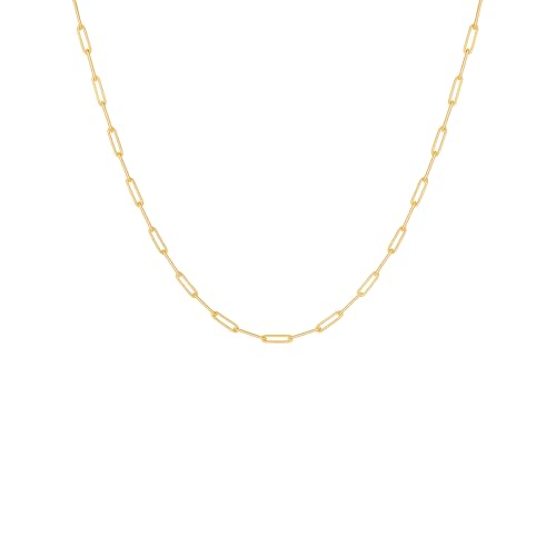 DESTIN Jewelry 18K Gold Plated Paperclip Chain Necklace, 2.5-6.5mm | Waterproof, hypoallergenic and tarnish-resistant adjustable stainless steel layering chain for women. - color: 18K Yellow Gold Plated Stainless Steel, size: 16" + 2", style: 2.5 MM