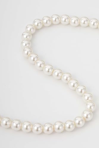 BABEYOND Round Imitation Pearl Necklace Wedding Pearl Necklace for Brides - color: White, size: 8mm