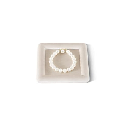 Velvet Jewelry Display Tray for Ring Earrings Necklace Bracelet Flat Tray - color: Beige, size: 5.12 × 5.12 in