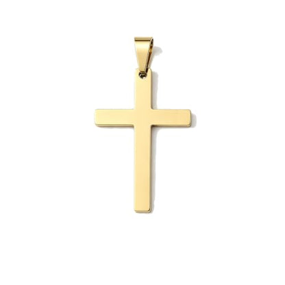 Stainless Steel No Tarnish Cross Pendant Charm Christian Jewelry for Women Men Jewelry Making Necklace Bracelet Silver - style: Big size:17mm*32mm-gold