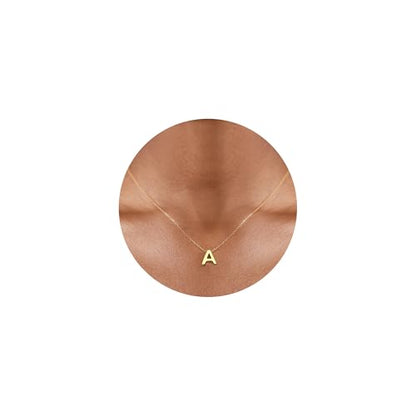 Gold Initial Necklace for Women - Dainty Letter Pendant Necklaces, Adjustable 18+3 Inch Chain, Personalized Gift Trendy Jewelry for Mom, Daughter, Wife (Choose Letter A-Z) - color: A