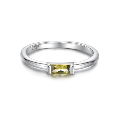 Sariel Birthstone Rings Jewelry 925 Sterling Silver Colorful Stackable Promise Ring for Women Wife Girlfriend Mom - color: August