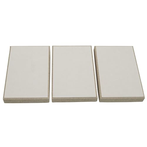 Household Essentials Stackable Jewelry Trays, 3 Varieties, Space for Necklaces, Rings and Earrings, Blended Canvas with Felt Interior, Perfect for Drawers and Closet Shelves, Latte - color: Latte