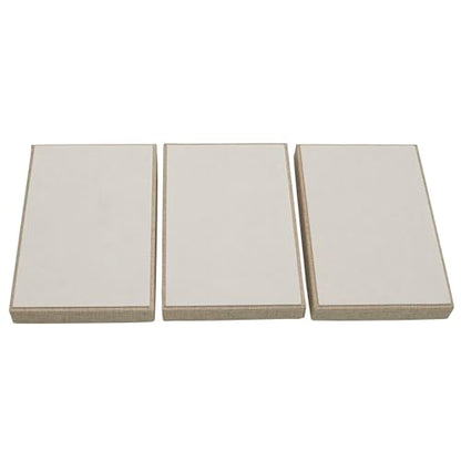 Household Essentials Stackable Jewelry Trays, 3 Varieties, Space for Necklaces, Rings and Earrings, Blended Canvas with Felt Interior, Perfect for Drawers and Closet Shelves, Latte - color: Latte