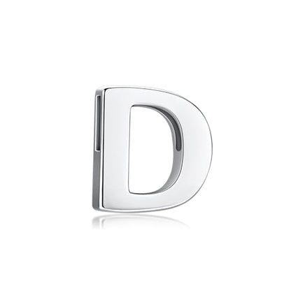 CANDYFANCY Initial Pendant 925 Sterling Silver Letters Personalized Alphabet Pendant Fit 1mm Box Chain - color: Alphabet D Pendant