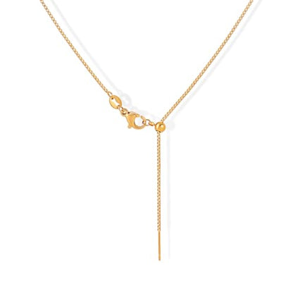 Woman necklace titanium steel hypoallergenic 1mm box chain Y-shaped pendant necklace adjustable Gold plating necklace for women