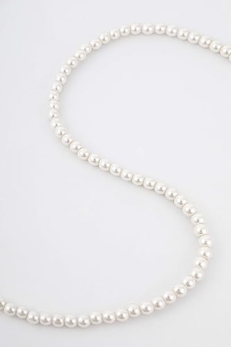 BABEYOND Round Imitation Pearl Necklace Wedding Pearl Necklace for Brides - color: White, size: 2.5mm