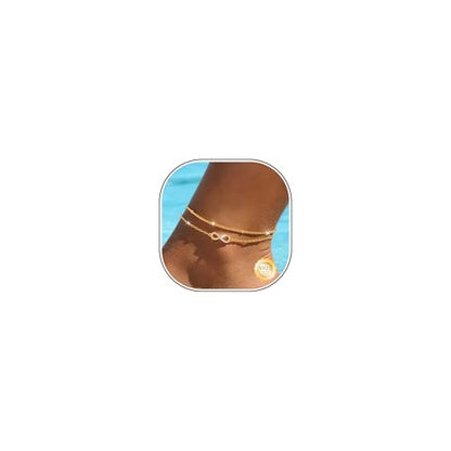 Sterling Silver Ankle Bracelets for Women Gold Waterproof Non Tarnish Beaded Chain Layered Stacking Dainty Butterfly Plus Size Large Anklet Summer Beach Vacation Jewelry Gift - color: gold4