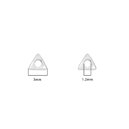 Silver Plated Triangle Spacer Beads 3x3mm 50pcs for Jewelry Making Findings Non Tarnish - color: Silver, size: 3x3mm Triangle