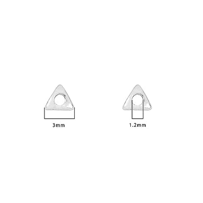 Silver Plated Triangle Spacer Beads 3x3mm 50pcs for Jewelry Making Findings Non Tarnish - color: Silver, size: 3x3mm Triangle