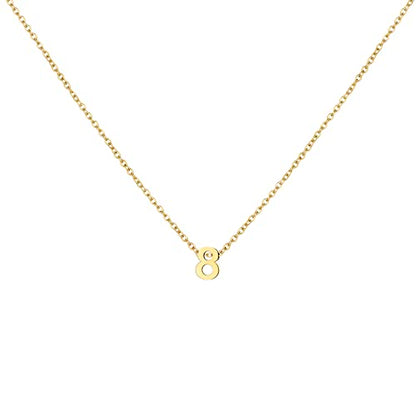 Number Necklace for Women Dainty 18K Gold Plated Pendant Necklace Charm Birth Month Personalized Jewelry Birthday Gift - color: GOLD, style: Number 8