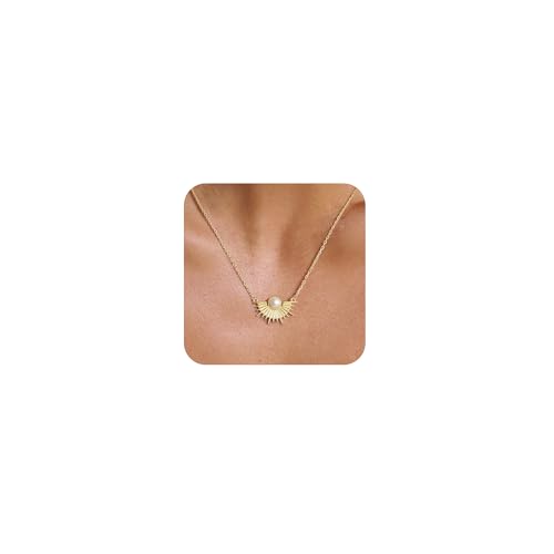 CHESKY Layered Necklaces for Women Trendy, Dainty 14k Gold Plated Pendant Necklace Layering Necklace for Women Non Tarnish Hypoallergenic Sun Gold Necklace Stack Gold Jewelry for Women Gifts - style: Sun-TE