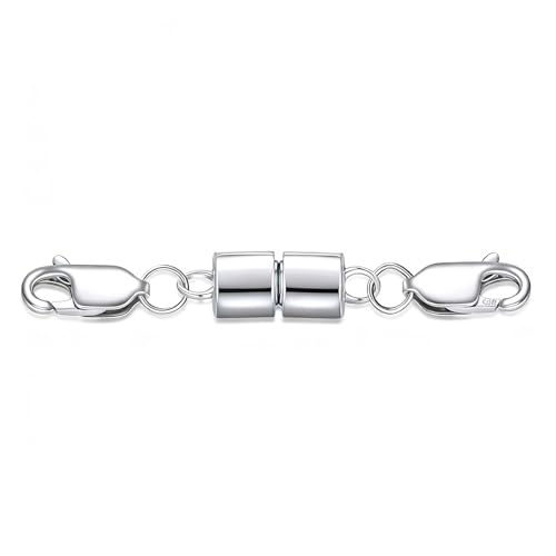 925 Sterling Silver Lobster Clasp for DIY Necklace Bracelet Jewelry Making, Double Spring Clasp with Closed Jump Rings, Necklace Extender Clasp Connector Bracelet Extension (Style 21) - style: Style 21