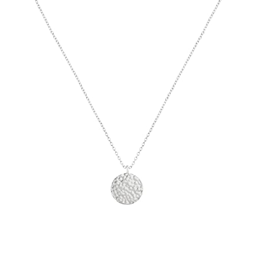 Valloey Rover Gold Necklaces for Women | Dainty 14K Gold/Sterling Silver Plated Cubic Zirconia Star Moon Pendant Necklaces Twist Rope Chain Simple Jewelry for Women - style: Sliver-full moon