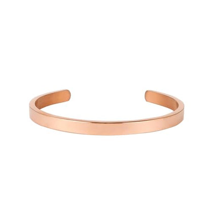 Stainless Steel Open Bangle Bracelet for Women 6mm/8mm Fashion Adjustable Wristband - color: C-Rose Gold, size: 6mm