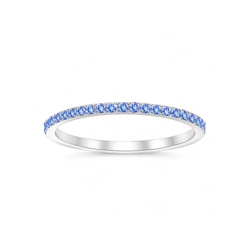 Birthstone Rings For Women, Silver Stackable Cubic Zirconia Stainless Steel Birth Stone Ring To My Daughter/Mom Birthday Unique Gifts Jewelry - color: 03-Silver-March