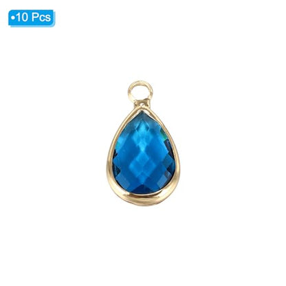 PATIKIL Birthstone Charm Beads Drop Pendant, Handmade Birthstone for Personalized Earrings Bracelet Necklace - color: Blue, size: 0.63" x 0.31"