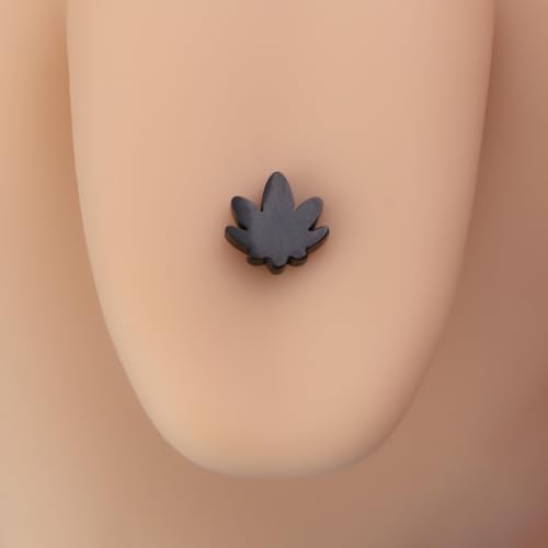 4Pcs 14G Stainless Steel Tongue Rings for Women Simple Heart Star Maple Leaf Tongue Ring Straight Bar Tongue Barbell Hypoallergenic Tongue Piercing Jewelry - style: Maple Leaf