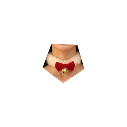 Bow Necklace for Women Red Bow Choker Black Ribbon Necklace Pearl Velvet Lace Necklaces Cute BowKnot Necklaces for Christmas Gifts - color: red D