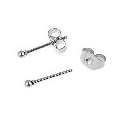 Stainless Steel Earrings Hypoallergenic Earrings, Ball Stud Silver Stud Earrings Set for Women Men Girls, Nickel Free Earrings - style: 5pairs(2-6mm)