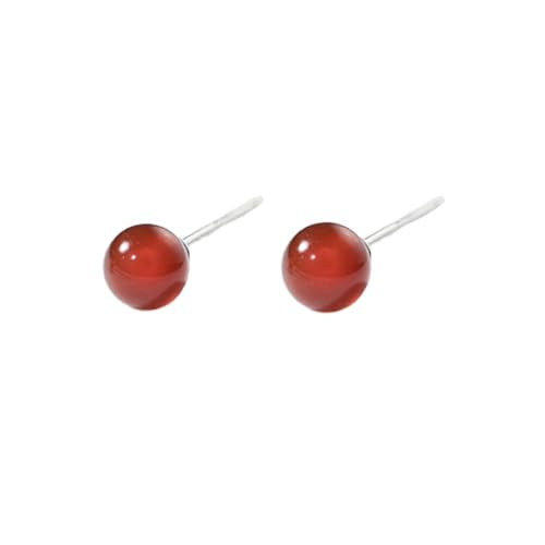 4mm Round Crystal Ball Stud Cartilage Earrings for Women 925 Sterling Silver Tiny Cute Artificial Birthstone 18g Tragus Post Hypoallergenic Piercing Ear Jewelry - color: Red
