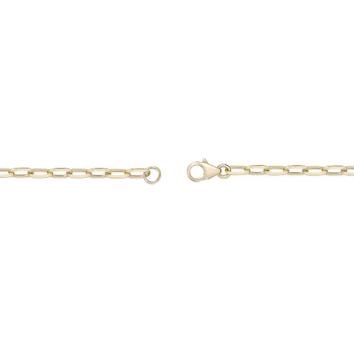 Lavari Jewelers Lab Grown Diamond Paperclip Pendant Necklace for Women - 18k Yellow Gold Plated Sterling Silver Link Necklace for Her - 18 Inch Chain (F-G, VS1-VS2, 0.045 cttw) Lobster Claw