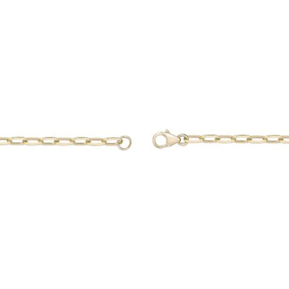 Lavari Jewelers Lab Grown Diamond Paperclip Pendant Necklace for Women - 18k Yellow Gold Plated Sterling Silver Link Necklace for Her - 18 Inch Chain (F-G, VS1-VS2, 0.045 cttw) Lobster Claw