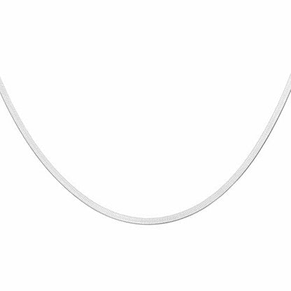 HARFINGTON Herringbone Necklaces Stainless Steel Snake Chain Necklace Adjustable Flat Chain for Jewelry Gift - color: Silver, size: 16" x 0.12"