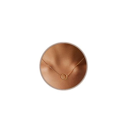 Airmb Gold Layered Necklaces for Women 14k Gold Plated Dainty Stackable Choker Necklaces for Women Trendy Layering Chain Cute Pendant Necklace Set Gold Jewelry for Women - color: Gold Circle