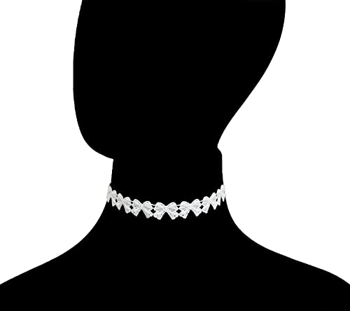 LINKY 10pcs White Lace Choker Necklace Women Jewelry Set - color: Silver