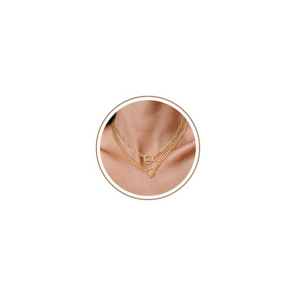 CHESKY 14K Gold Plated Layered Chain Necklace for Women | Trendy Cuban Link Chain, Chunky Paperclip Chain, Toggle Clasp Necklace, Fashion Gold Jewelry, Daily Gift for Women - style: Paperclip Cubr Toggle-GD