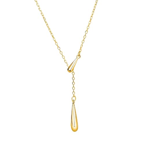 Choistily Gold Lariat Necklace for Women Dainty Long Necklaces Y-Shaped Layered Drop Necklaces Trendy Simple Statement Jewelry for Wedding, Prom, Summer Vacation Gifts - color: Gold