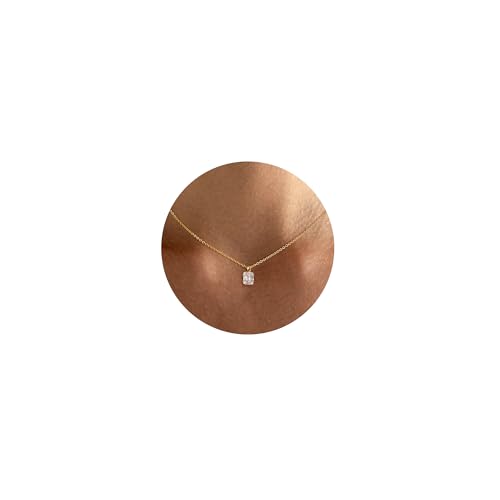 Tewiky Pendant Necklace for Women 14k Gold Plated Chain Choker Necklaces | Dainty Necklaces,Aesthetic Simple Necklace,Jewelry Gifts for Women - color: cz pendant gold